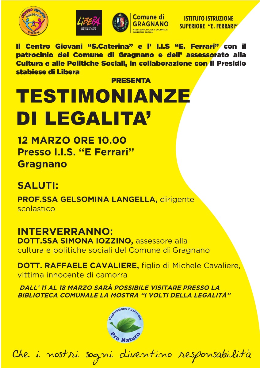 Testimonianze  di legalità